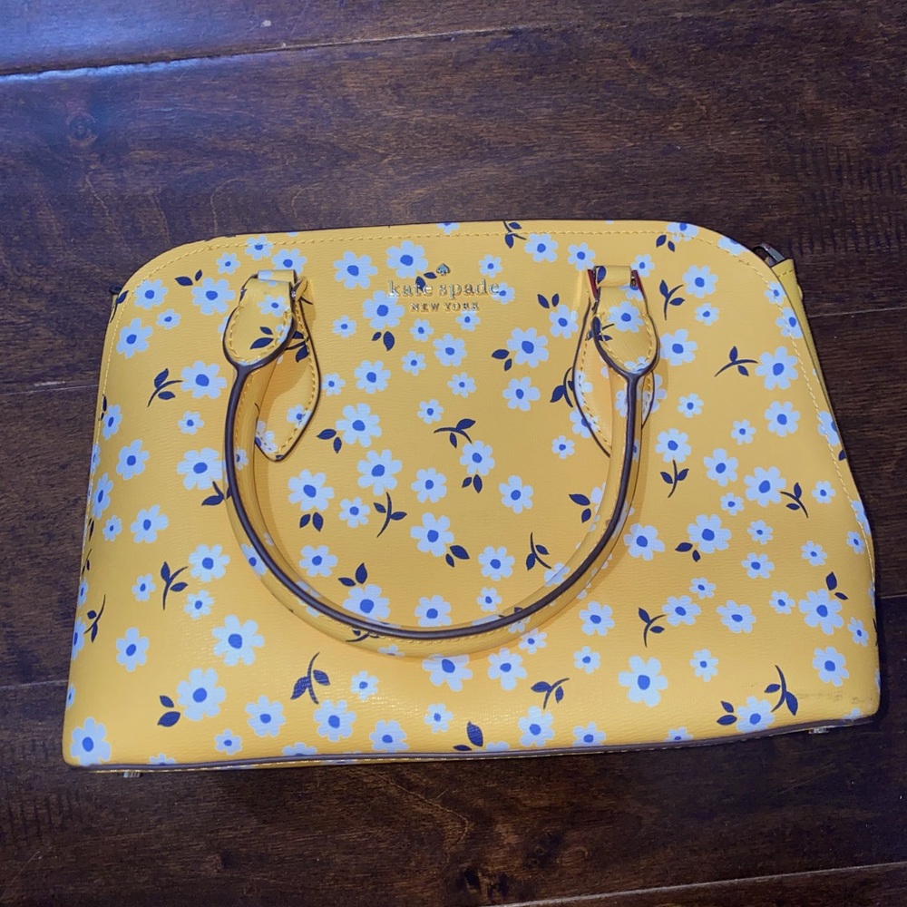 Kate Spade Yellow Daisy Floral Satchel Crossbody Bag